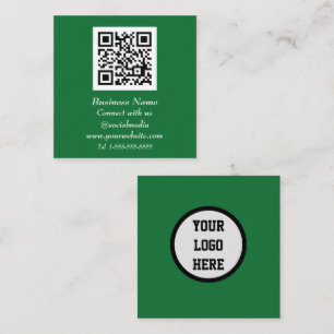 Professionele minimalistische Groene QR-code schaa Vierkante Visitekaartje