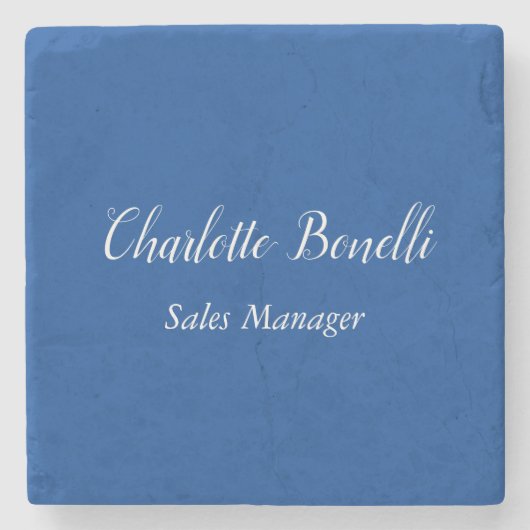 Professionele Minimalistische Handgeschreven Naam  Stenen Onderzetter (Voorkant)