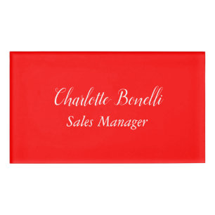 Professionele minimalistische handschrift naam roo naambadge