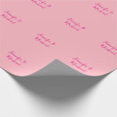 Professionele minimalistische kalligrafie lichtroz cadeaupapier (Hoek)