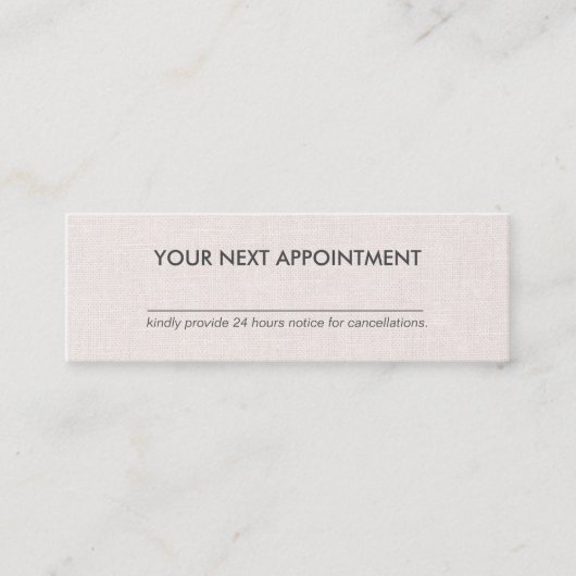 Professionele minimalistische Linen Mini-benoeming Mini Visitekaartje (Voorkant)