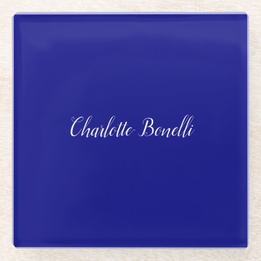 Professionele minimalistische marineblauw glazen onderzetter (Voorkant)