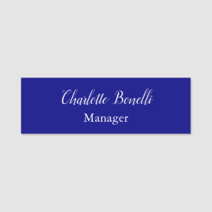 Professionele minimalistische marineblauw naamplaatje