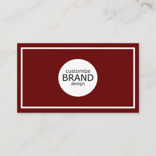 Professionele minimalistische maroon White Lijst B Visitekaartje