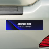 Professionele, minimalistische, moderne blauw add- bumpersticker (Op auto)