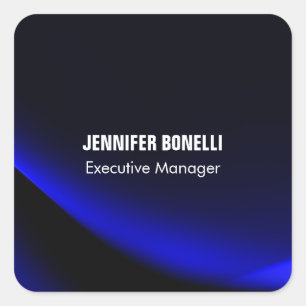 Professionele, minimalistische, moderne blauw add- vierkante sticker