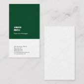 Professionele minimalistische moderne dikke groen visitekaartje (Voorkant / Achterkant)