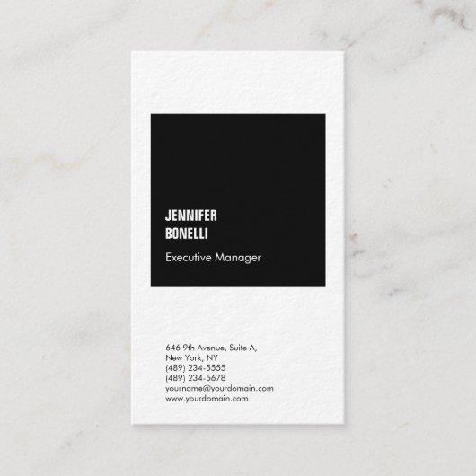 Professionele minimalistische moderne dikke zwart visitekaartje (Voorkant)