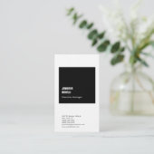 Professionele minimalistische moderne dikke zwart visitekaartje (Staand voorkant)