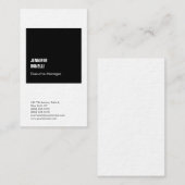 Professionele minimalistische moderne dikke zwart visitekaartje (Voorkant / Achterkant)