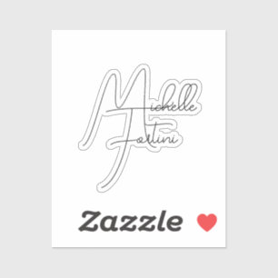 Professionele, minimalistische moderne handschrijf sticker