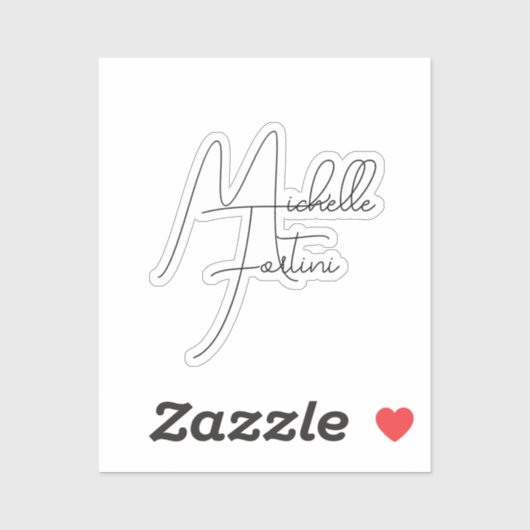 Professionele, minimalistische moderne handschrijf sticker (Vel)