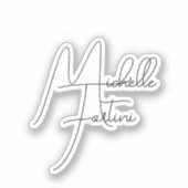 Professionele, minimalistische moderne handschrijf sticker (Voorkant)