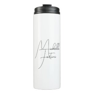 Professionele, minimalistische moderne handschrijf thermosbeker