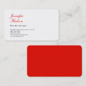 Professionele minimalistische moderne rode kalligr visitekaartje (Voorkant / Achterkant)