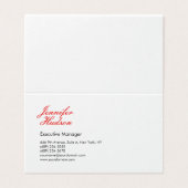 Professionele minimalistische moderne rode kalligr visitekaartjes (Buitenkant ongevouwen)