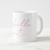 Professionele minimalistische moderne roze wit voe extra grote beker (Voorkant rechts)