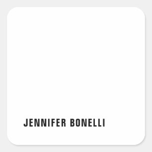 Professionele minimalistische moderne trendy naam vierkante sticker