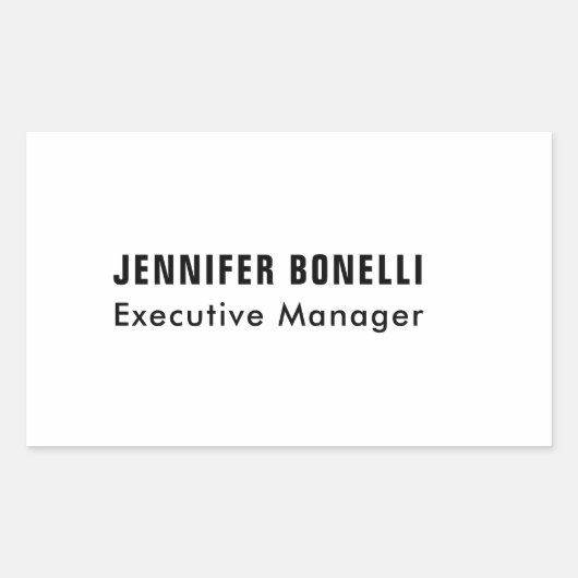 Professionele minimalistische moderne trendy rechthoekige sticker (Voorkant)
