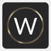 Professionele minimalistische monogram Stickers (Voorkant)