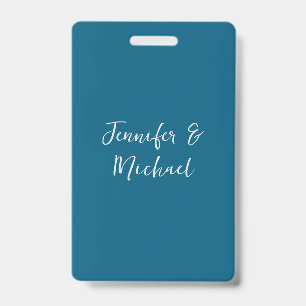 Professionele minimalistische oceaanblauwe kalligr badge