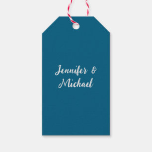 Professionele minimalistische oceaanblauwe kalligr cadeaulabel