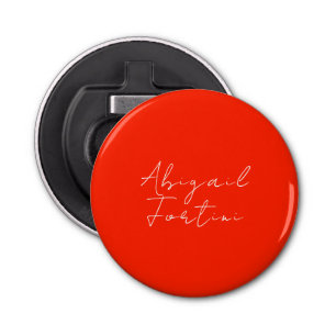 Professionele minimalistische rood wit modern button flesopener