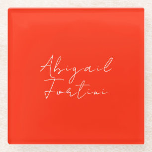 Professionele minimalistische rood wit modern glazen onderzetter