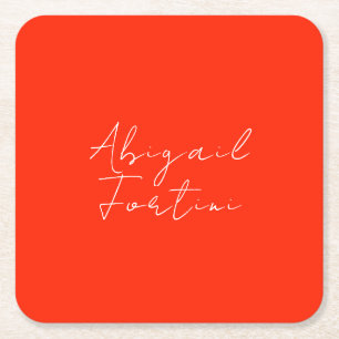 Professionele minimalistische rood wit modern vierkante kartonnen onderzetter