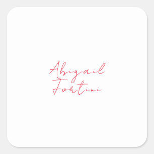 Professionele minimalistische rood wit modern vierkante sticker