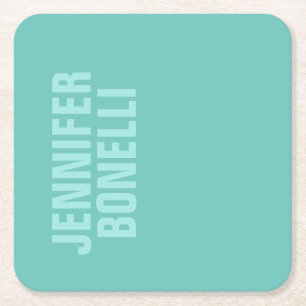 Professionele minimalistische vetgedrukte blauwe n vierkante kartonnen onderzetter