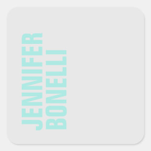 Professionele minimalistische vetgedrukte blauwe n vierkante sticker