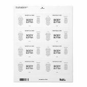 Professionele minimalistische witte-lichaampotterl etiket (Full Sheet)