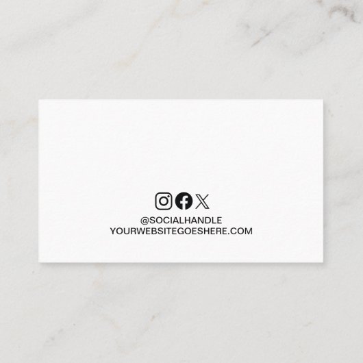 Professionele Minimalistische Zwart Wit Custom Log Klantenkaartje (Achterkant)