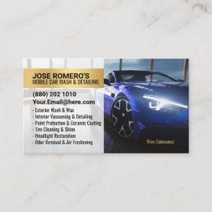 Professionele Mobil Blue Autowas & Autodetailing Visitekaartje
