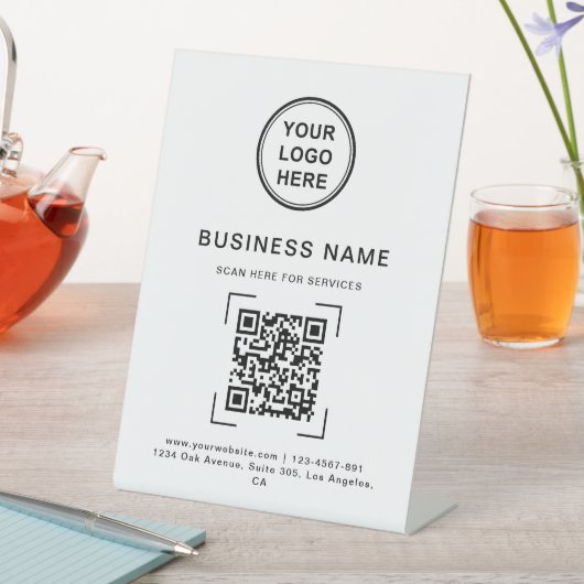 Professionele moderne bedrijfsnaam QR Code Logo Reclamebord Met Voetstuk (Insitu)