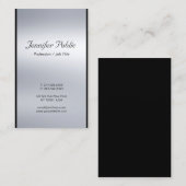 Professionele moderne Classy Script Silver Chic Lu Visitekaartje (Voorkant / Achterkant)