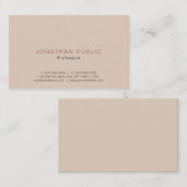 Professionele moderne Creative Premium Linen Luxur Visitekaartje (Voorkant / Achterkant)