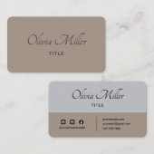 Professionele moderne eenvoudige elegante minimali visitekaartje (Voorkant / Achterkant)