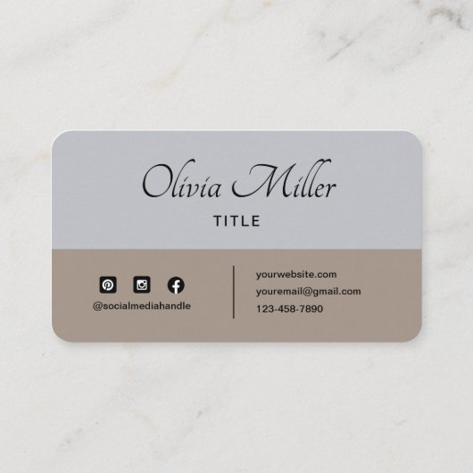 Professionele moderne eenvoudige elegante minimali visitekaartje (Achterkant)