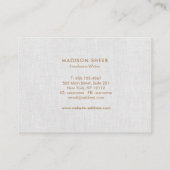 Professionele, moderne, eenvoudige grijze linnen visitekaartje (Achterkant)