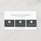 Professionele Moderne Eenvoudige Houtskool Grijs Visitekaartje (Achterkant)