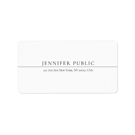 Professionele Moderne Eenvoudige Ontwerp Sjabloon Etiket (Voorkant)