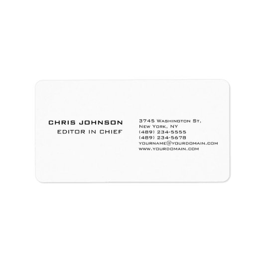 Professionele, moderne, eenvoudige Premium-zijde Etiket (Voorkant)