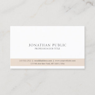 Professionele moderne elegant beige witte slaperig visitekaartje
