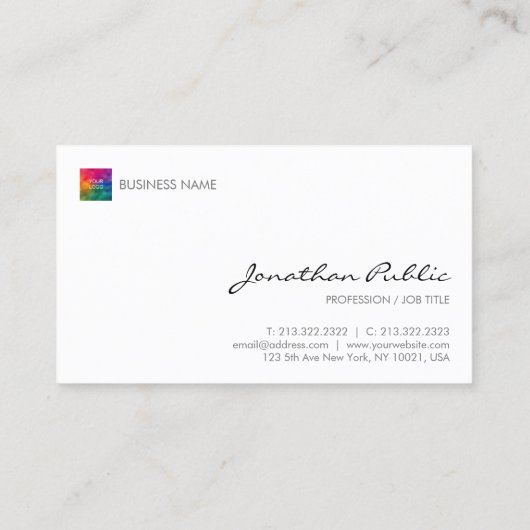 Professionele Moderne Elegant Company Logo Sjabloo Visitekaartje (Achterkant)