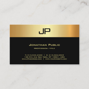 Professionele Moderne Elegante Monogram Luxe Zijde Visitekaartje
