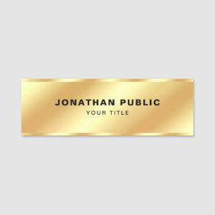 Professionele Moderne Elegante Sjabloon Glam Gold Naamplaatje