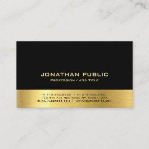Professionele, moderne elegante zwarte en gouden e visitekaartje