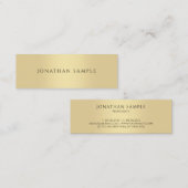Professionele, moderne Faux Gold-Sjabloon Mini Visitekaartje (Voorkant / Achterkant)
